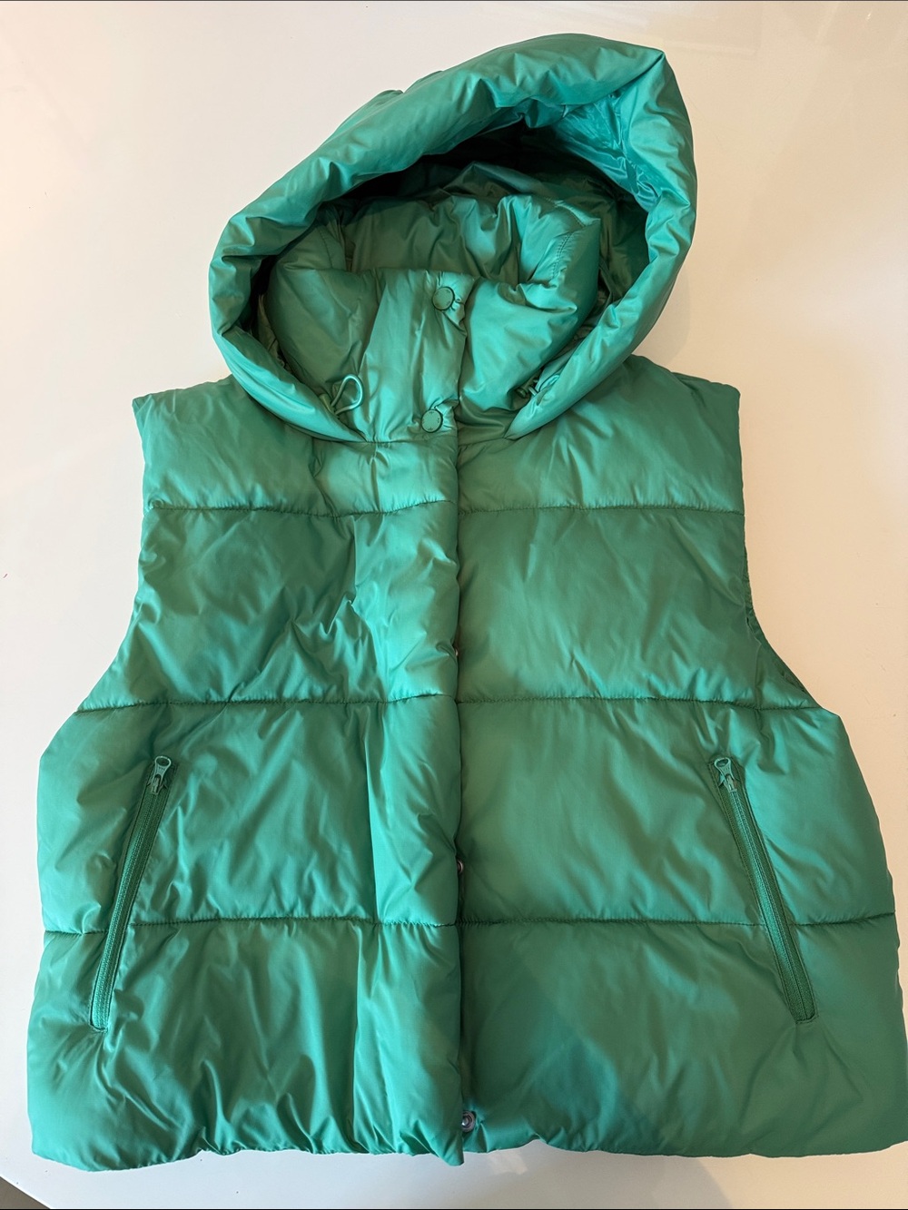 ALO Yoga Girls Teal Hooded Puffer Vest